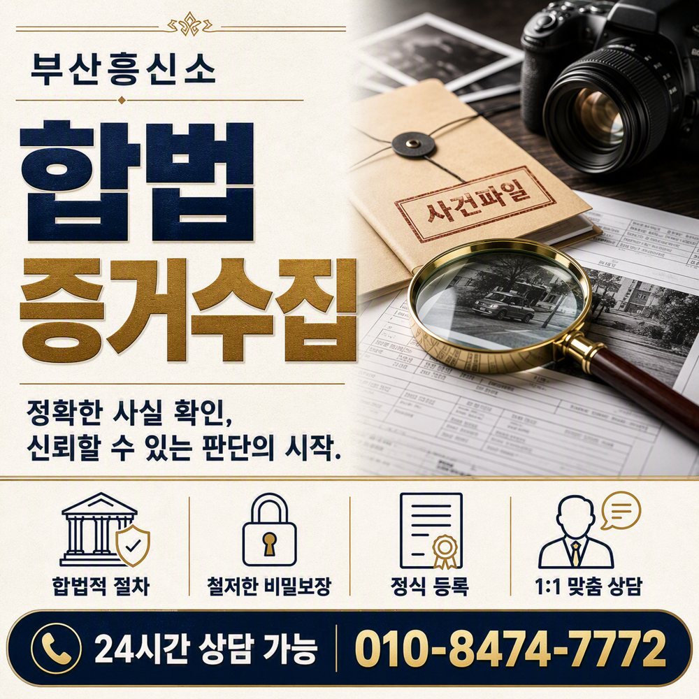 부산흥신소 부산흥신소 합법 증거수집 — 합법 범위·비밀 보장